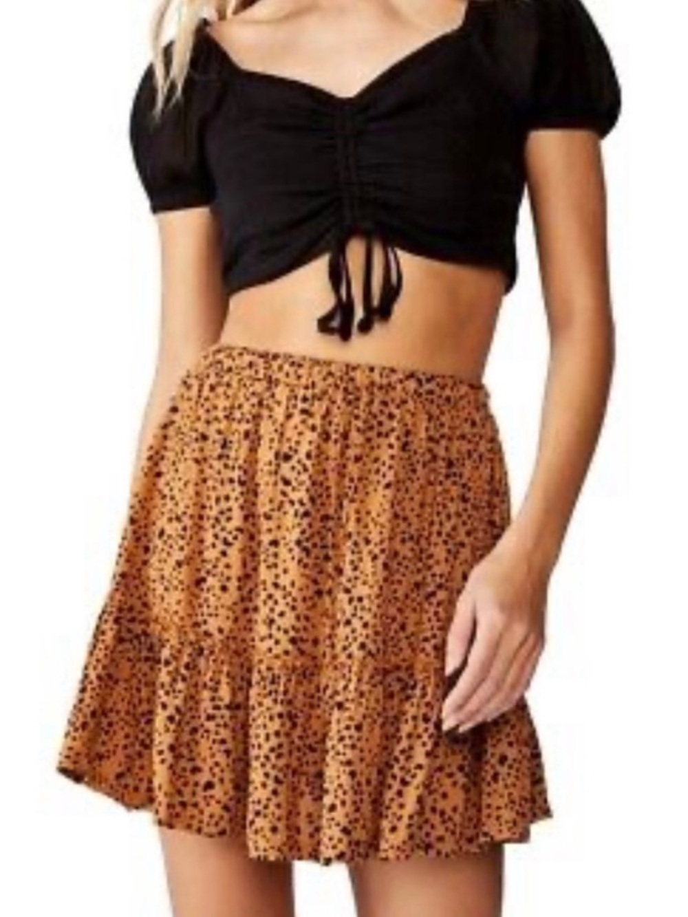 Cotton On Tiered Animal Print Skirt Brown Black Size S/P